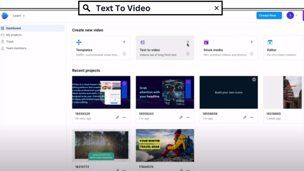 Invideo Text To Video Editor