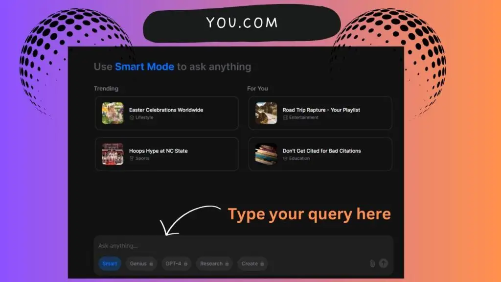 Best AI search engine: You.com 